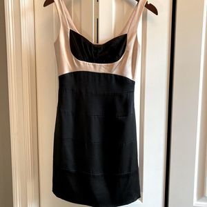 BCBG nude and black silk dress